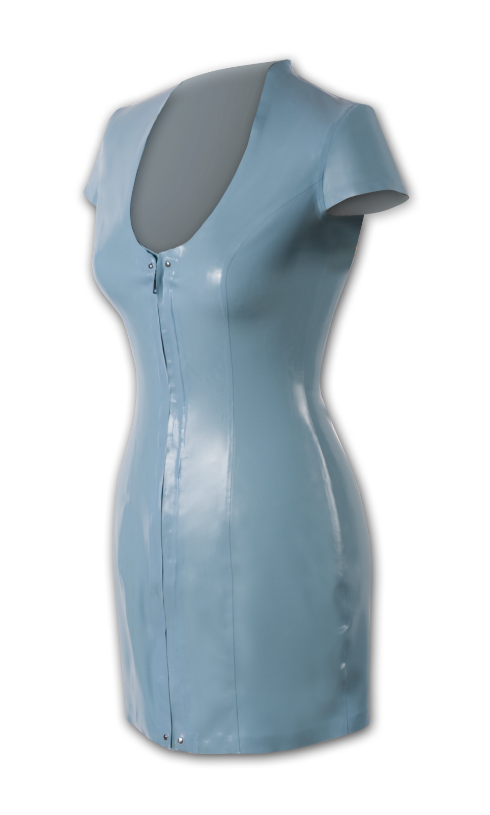 Mary Latex  Minikleid  ärmellos   langer Front  RV 40 hellblau